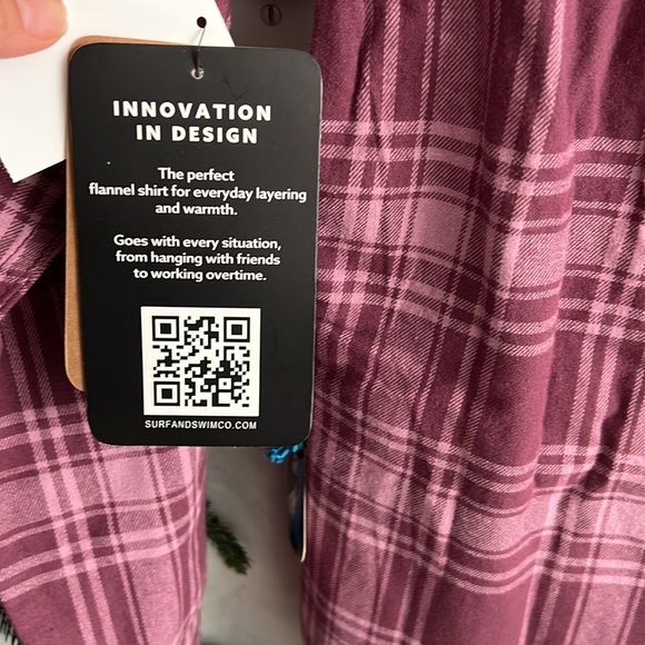 Mens Surf & Swim Co. Flannel Plaid Button Down Overshirt Size S NWT - Picture 8 of 10